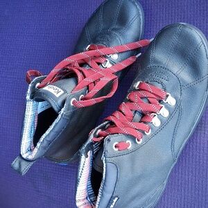 Keds Black Winter Boots with Red Laces